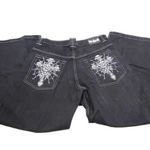 NEW BRUISED Unisex Jeans Lumen Relaxed Baggy Fit Size XL/36" Black